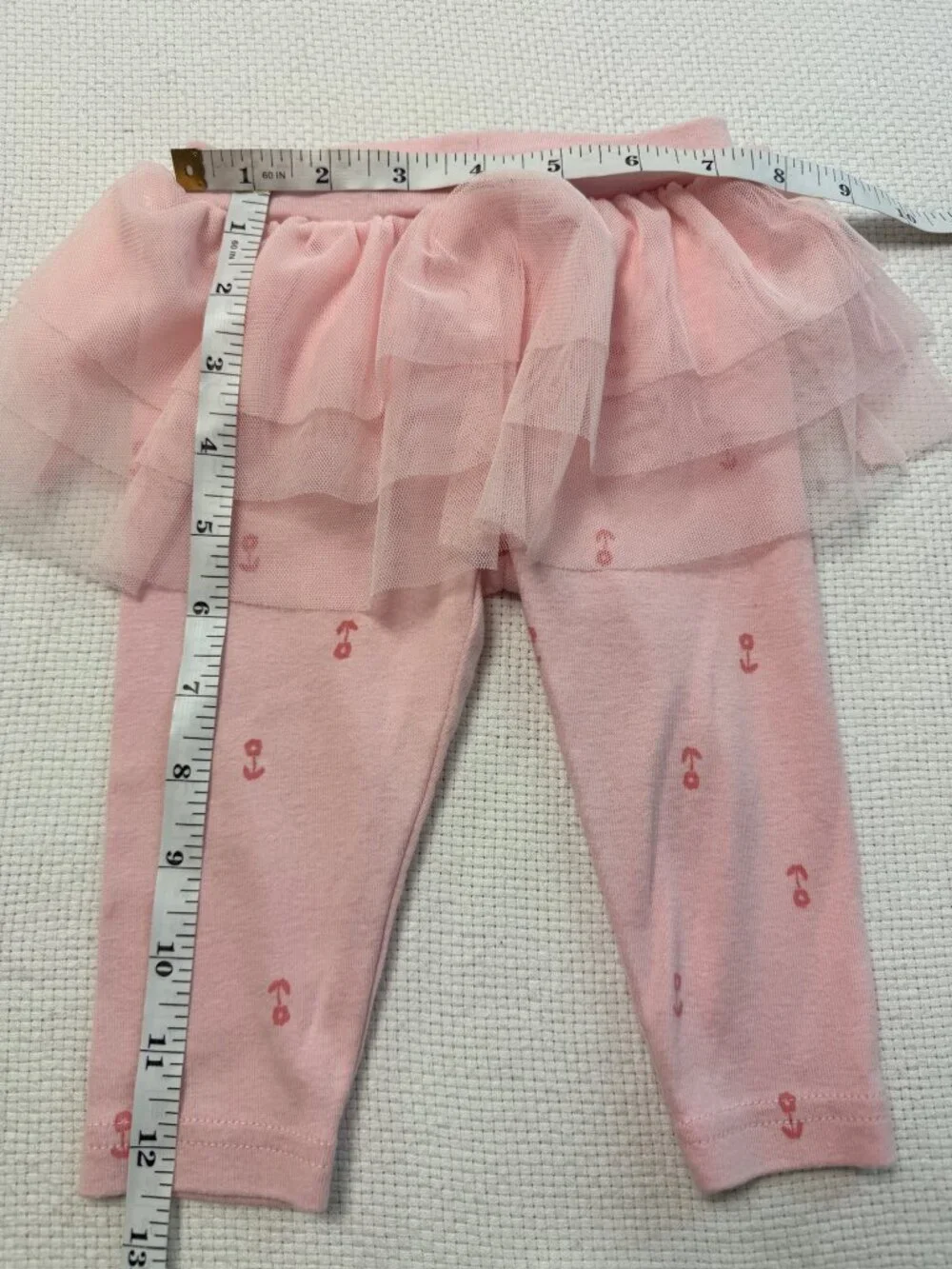 Baby Girls Pink Tutu Leggings Layered Tulle Skirt Floral Print Pull On Pants